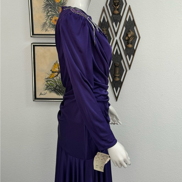 NWT Dead Stock Abby Kent Purple Cocktail Dress With Sequin Embellishment - Picture 10 of 10
